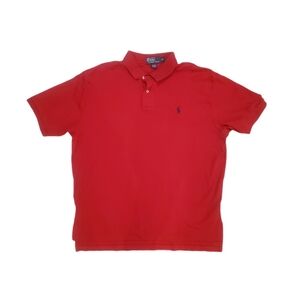 Ralph Lauren Polo Men's Red‎ Short Sleeve Collared Soft Knit Shirt Size XL